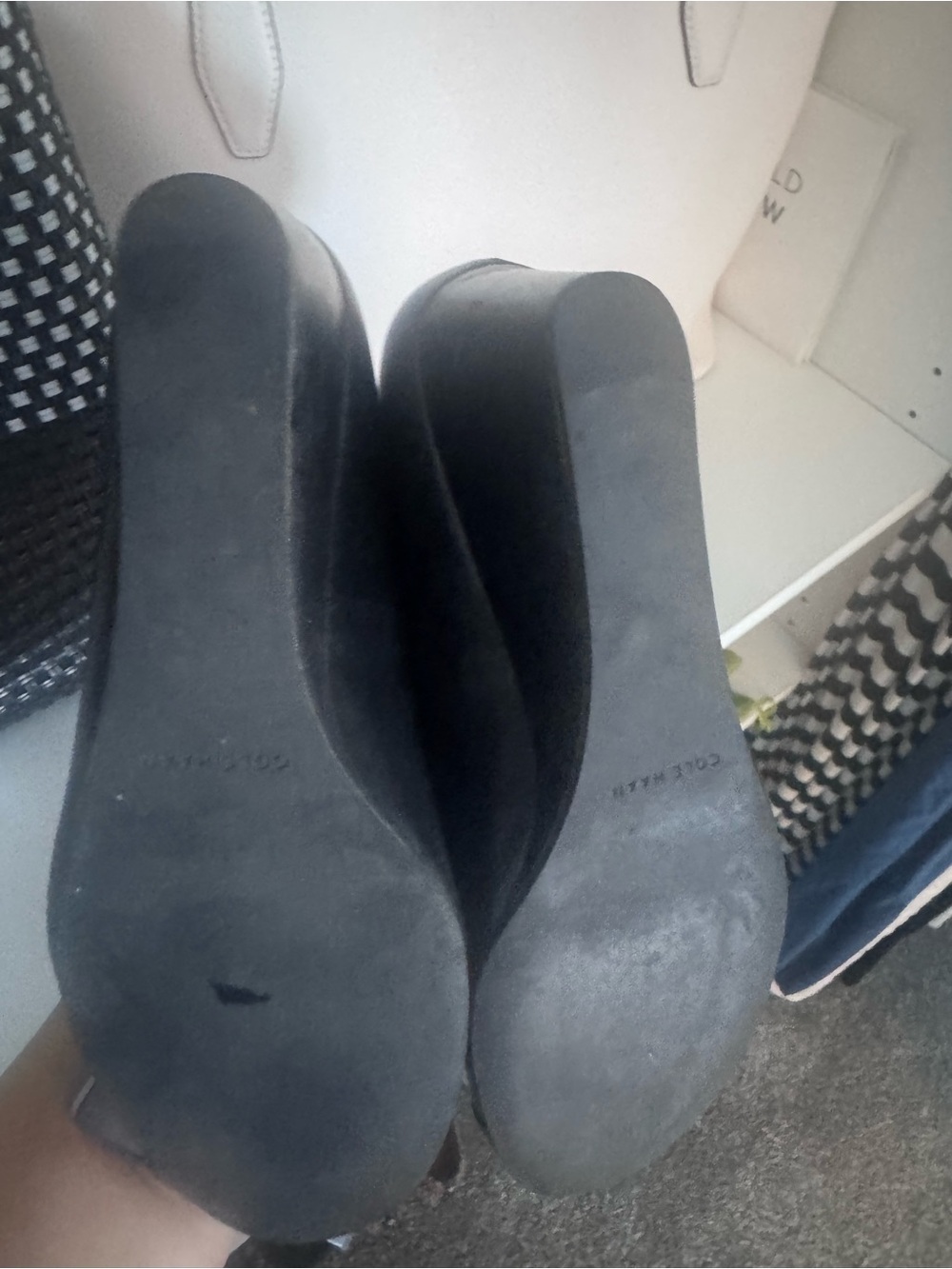 Cole Haan Black Leather Bow Cap-Toe Ballet Flats - Picture 3 of 3